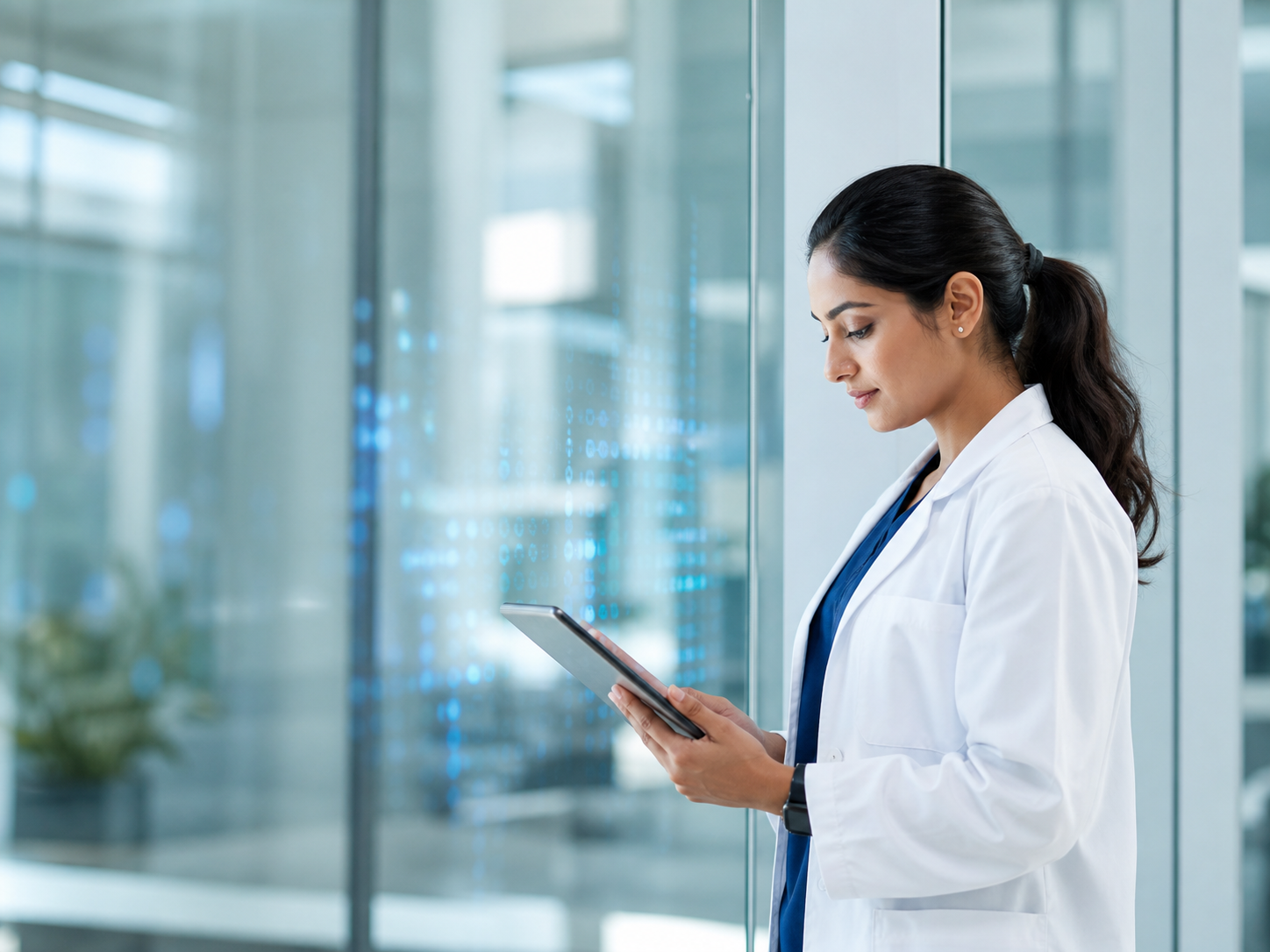 Healthcare professional using a connected digital care platform