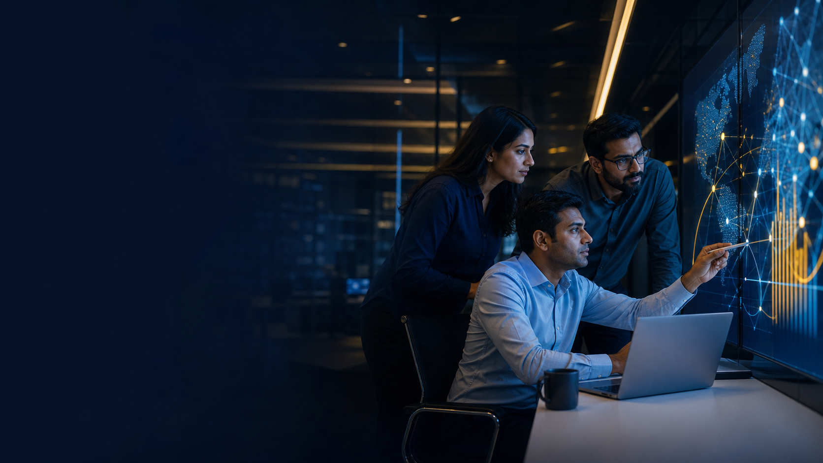 Enterprise team reviewing AI operations insights